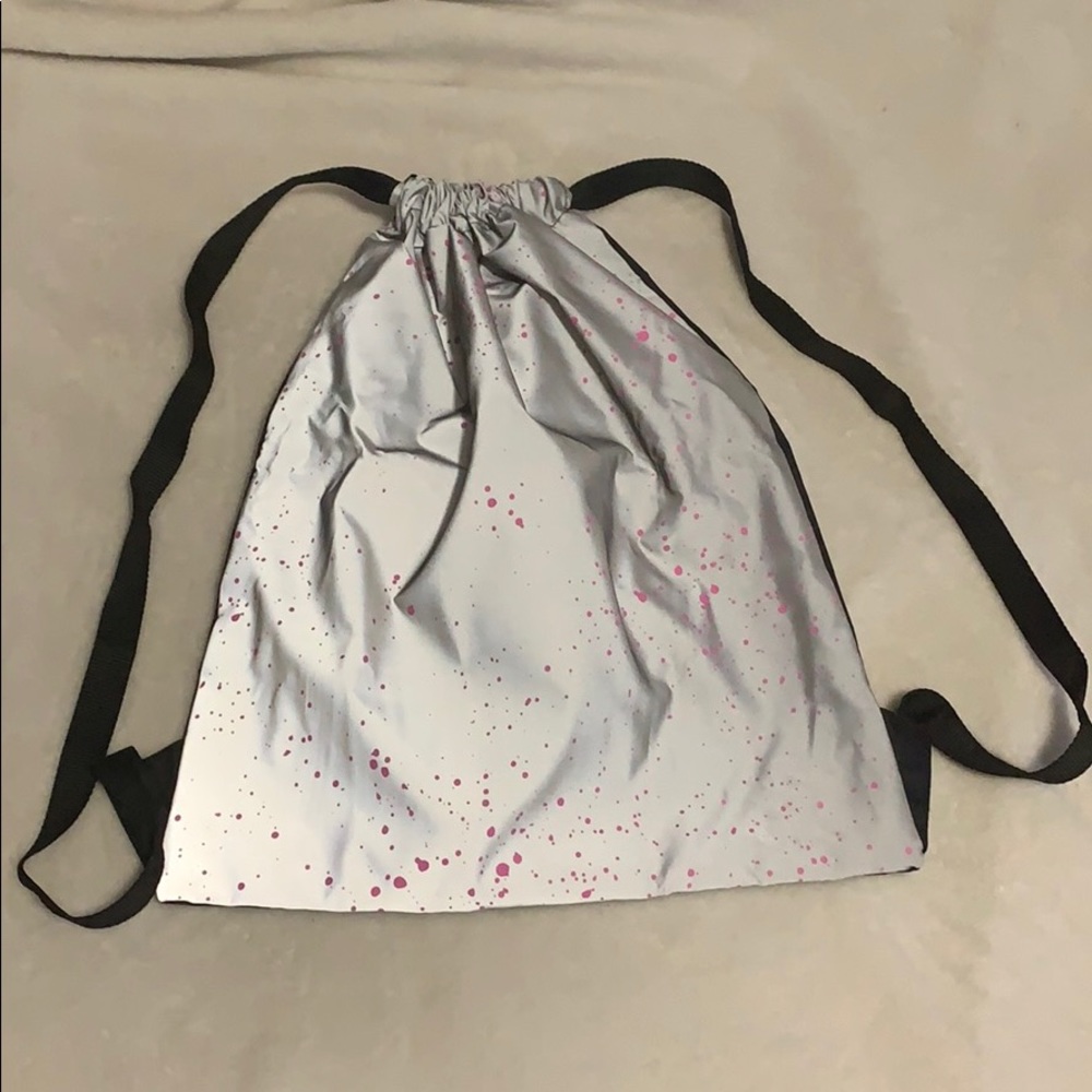 NWOT Miniso Reflective w/ Pink Splatter Backpack